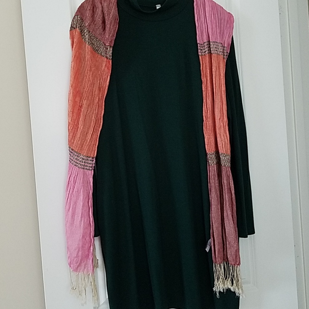 Green, long sleeve dress